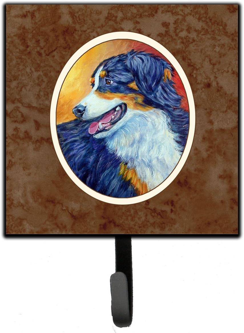 Caroline's Treasures 7288SH4 Australian Shepherd Leash or Key Holder, Wall Hooks, Key Hooks Holder, Coat Rack Wall Mount, Coat Hooks, Hooks for Hanging Keys, Towels, Aprons, Leashes