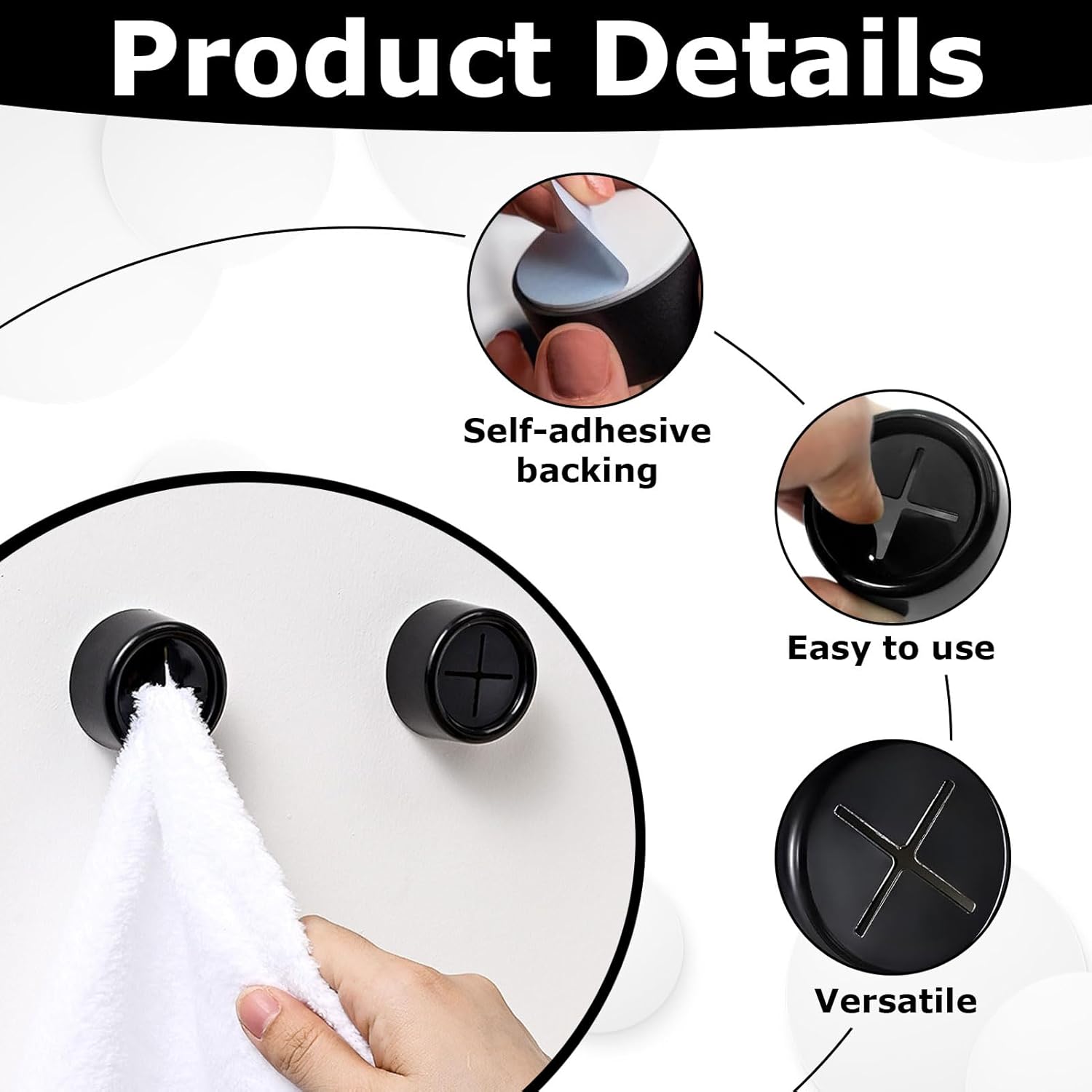 4 Pcs Dish Towel Holder,Kitchen Towel Hook,Kitchen Towel Holder for Cabinet,Wash Cloth,Stick On for Bathroom, Wall,Cabinet,Garage,and Home No Drilling Required