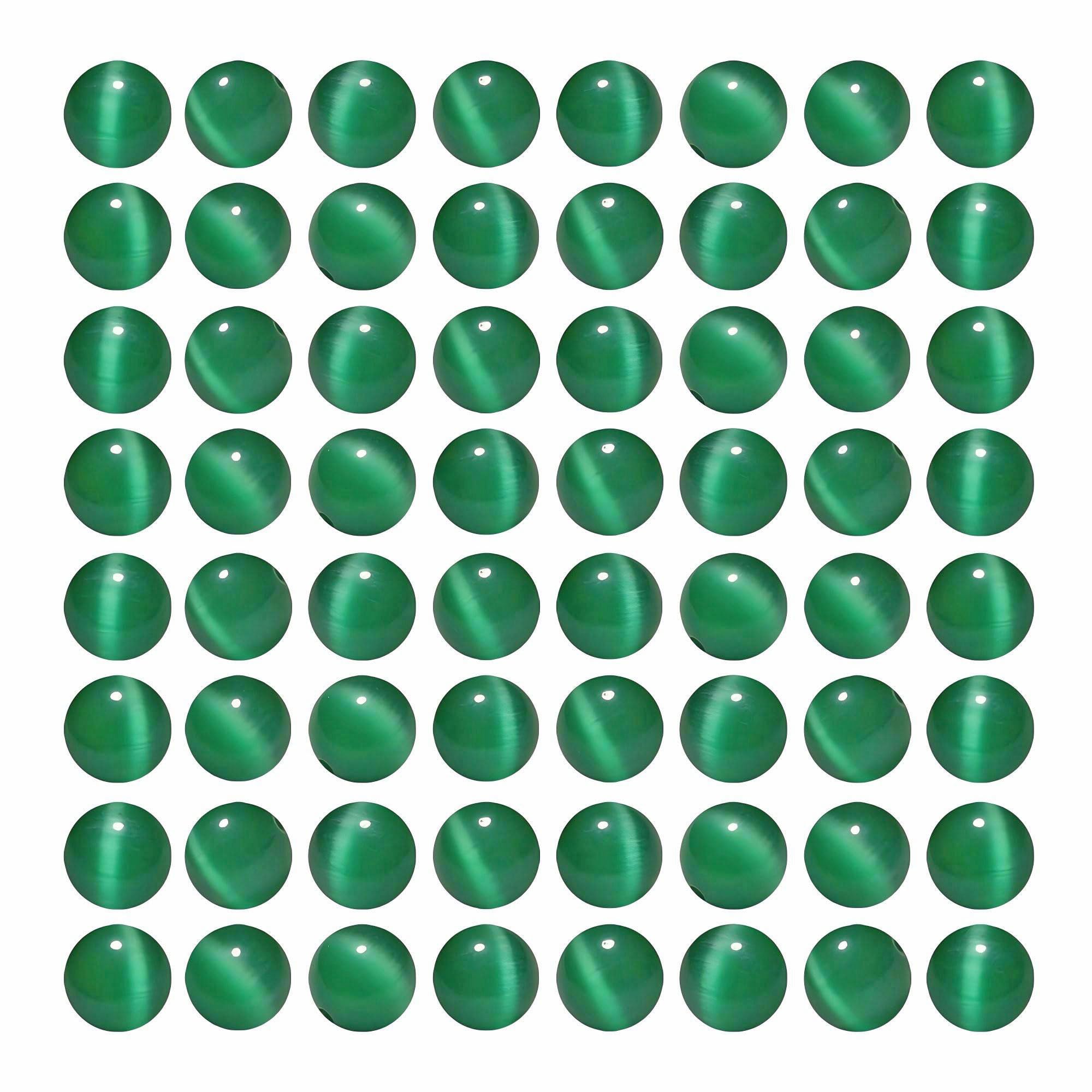 100 Perle Occhio Di Gatto Corallo 8 Mm In Vetro – Cristallo Energia Tondo Per Gioielli Fai Da Te, Distanziali – SUNNYCLUE