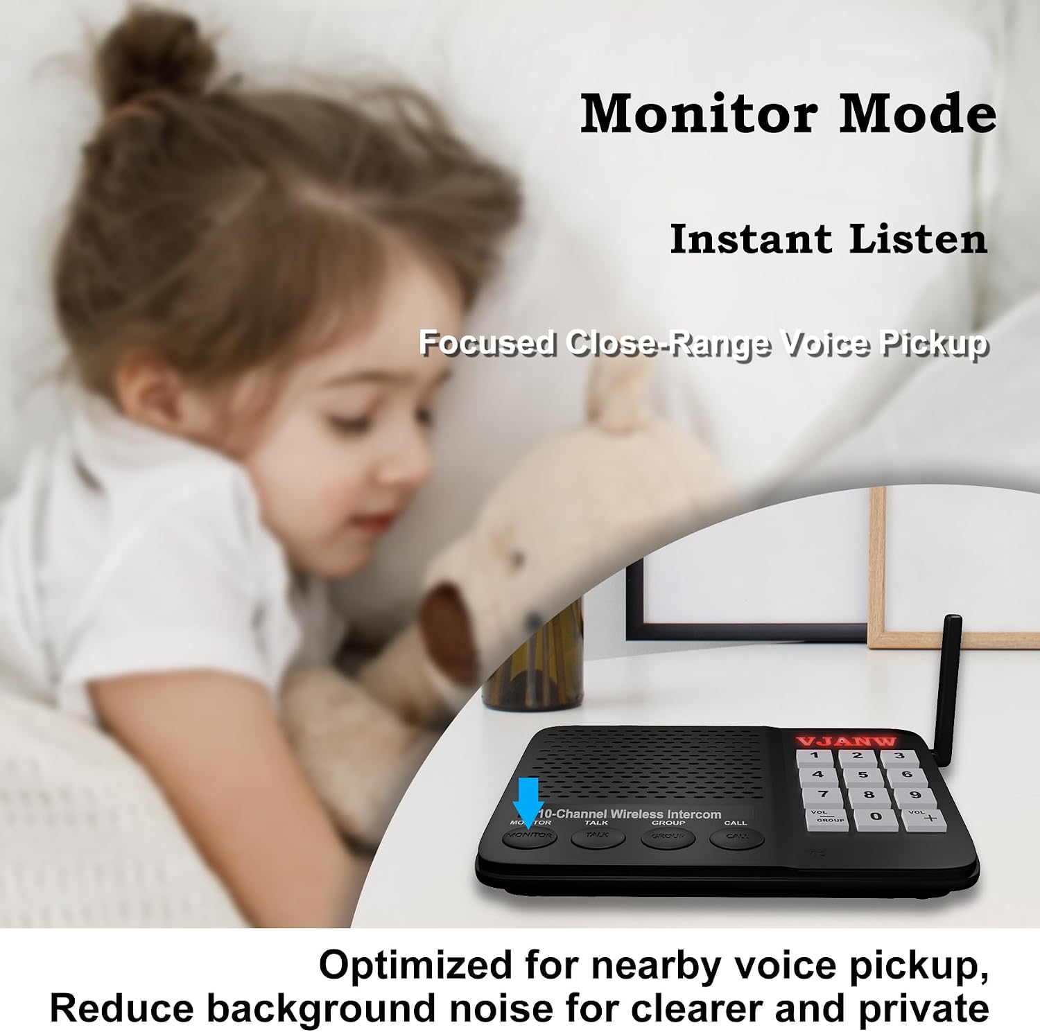 Intercoms Wireless for Home: Push to Talk, One to Many Group Broadcast, Voice Activated Monitor for Home, Ring Alert Call, 6000FT Long Range, Speak Closer for Clearer, More Private Communication
