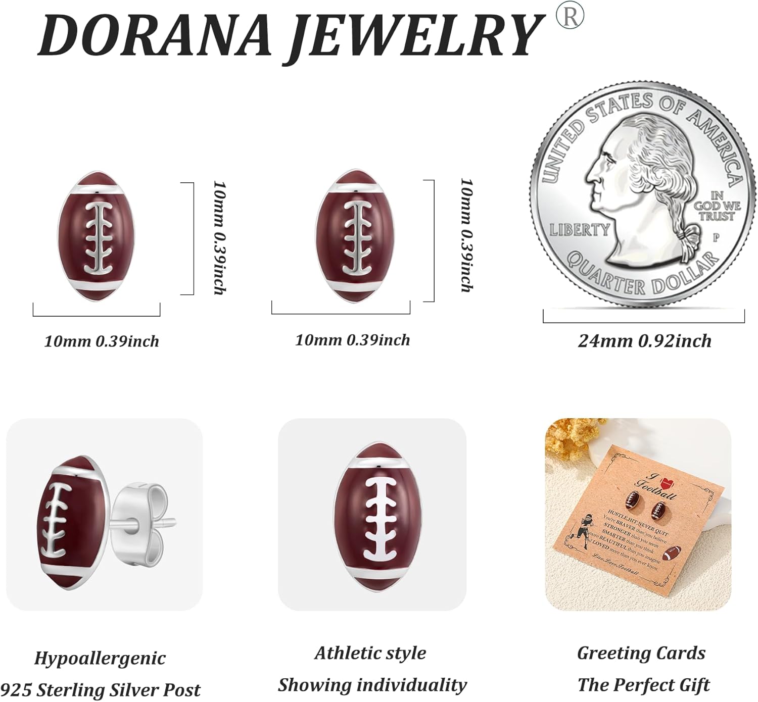 S925 Sterling Sliver Sports Earrings Stud for Teen Girls Women Baseball/Soccer/Volleyball/Basketball/Softball/Football Hypoallergenic Stud Earrings Game Day Jewelry Gift - Image 3