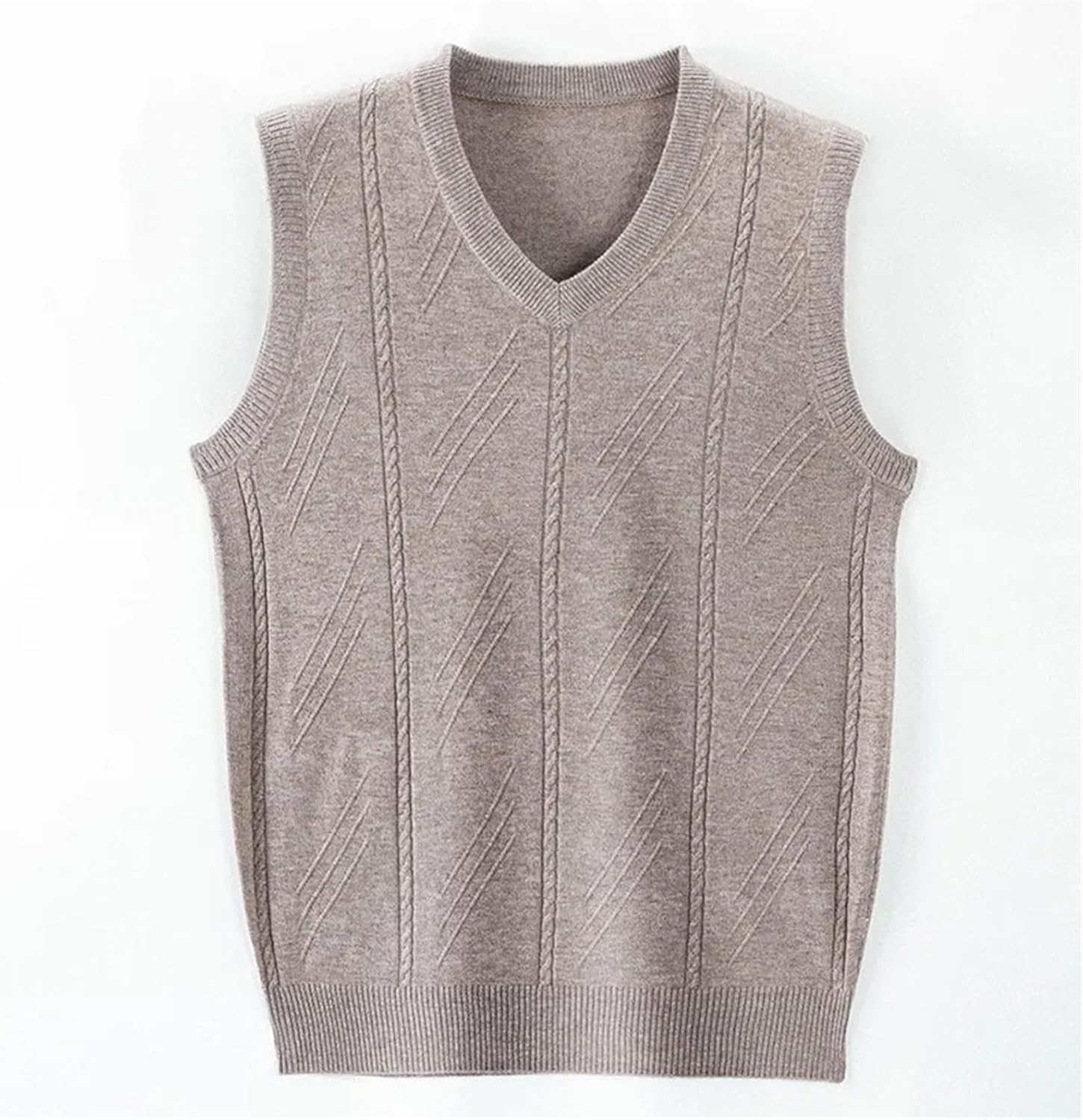Autumn Winter Knitted Sweater for Men Solid Color Jacquard Sleeveless Vest Man Casual Jacket Mens Sweater Vest