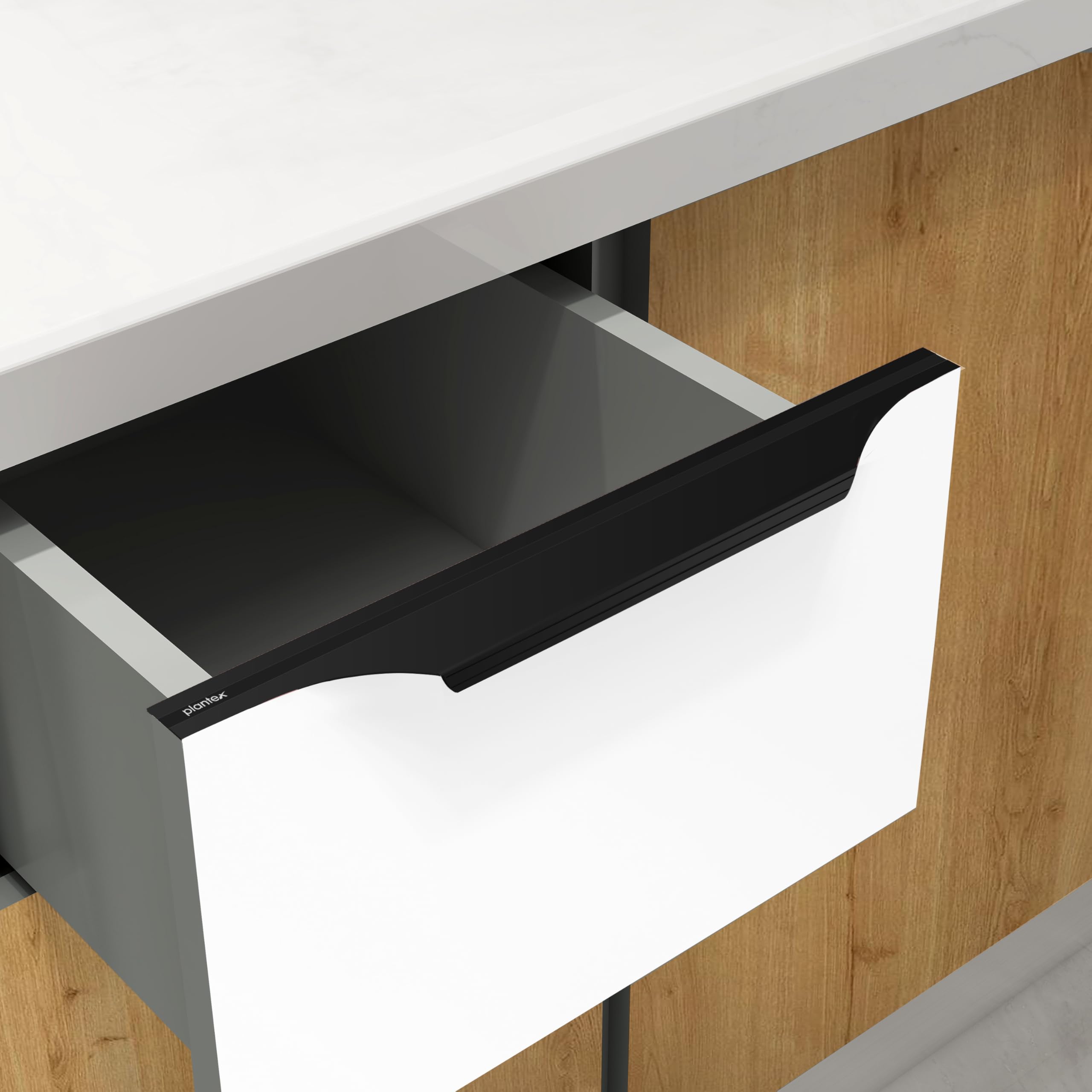 Plantex Profile Handles - Black Kitchen Drawer Pulls -27 Plantex Profile Handles - Black Kitchen Drawer Pulls -27
