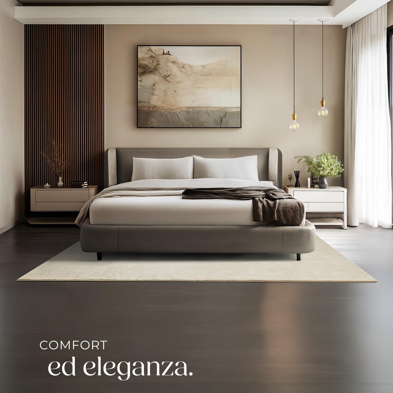 tectake® Tappeto Salotto, Tappeto Pelo Corto, Tappeti Salotto Design Elegante, Tappetino morbido, Lavabile in Lavatrice, Ideale per Sala da Pranzo, Camera, Studio, Soggiorno - Beige - 160 x 230 cm
