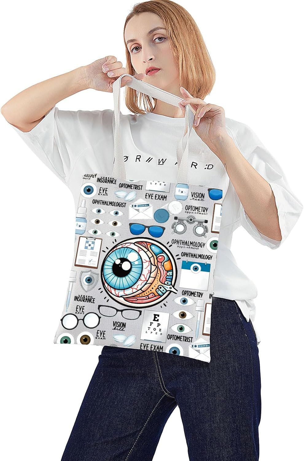WZMPA Optometry Optician Tote Bag Eye Doctor Gift Optometrist Grocery Bag Optometry Merchandise (Ophthalmologist-T) image 3