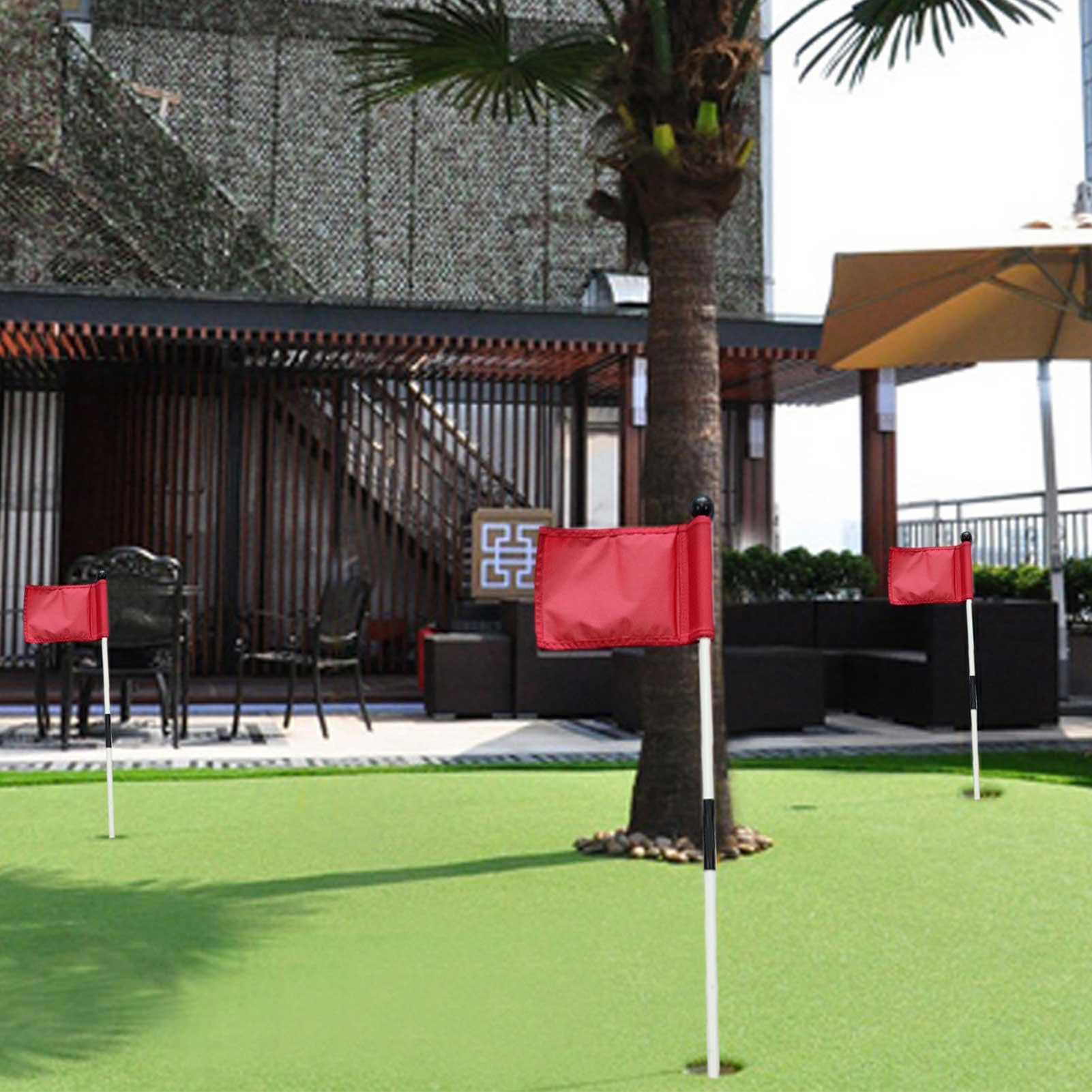 Putting Green Golffahnen – abnehmbare grüne Golffahnen, wiederverwendbares Golfzubehör für Praxis | Garten, Fiberglas Golf Flaggenstab für Rasen