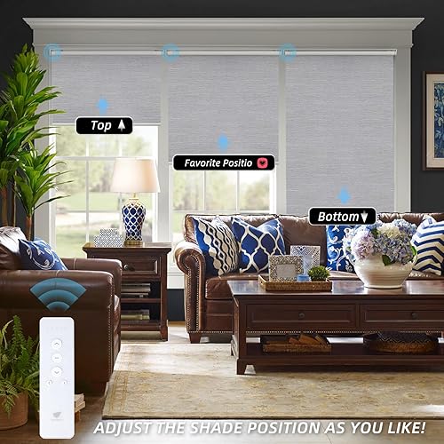 Miniatura 10 de SmartWings Persiana enrollable motorizada funciona con HomeKit, automáticas, 100% opacas, control remoto inalámbrico para casa inteligente, motor
