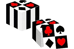 100Pcs Casino Napkins - Disposable Casino Party Cocktail Napkins for Vegas Night Poker Party