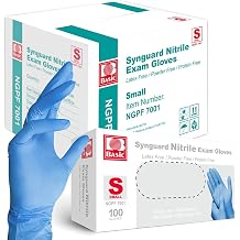 Jointown Basic Nitrile Exam Gloves, Medical Blue Gloves Disposable Latex Free Powder-Free For Exam, Food Prep Cleaning, Small Case of 1000, NGPF7001