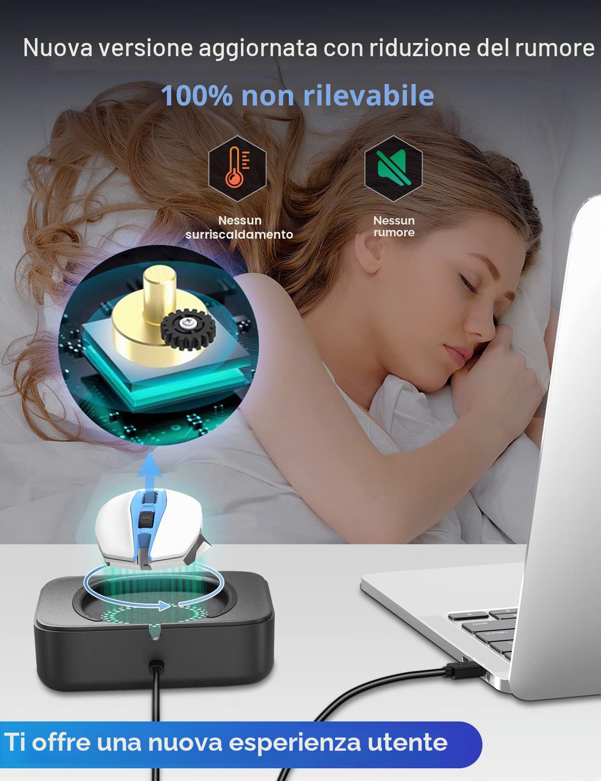 meatanty Mouse Jiggler Meccanico con Display LED e Modalità