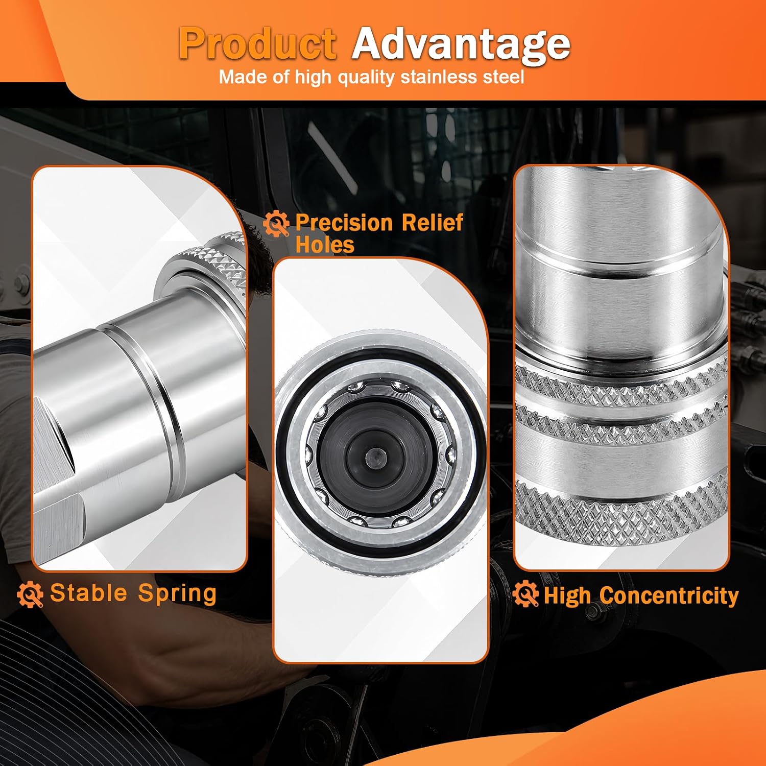 LVA16843 AW32184 Hydraulic Quick Coupler Set Compatible with John Deere