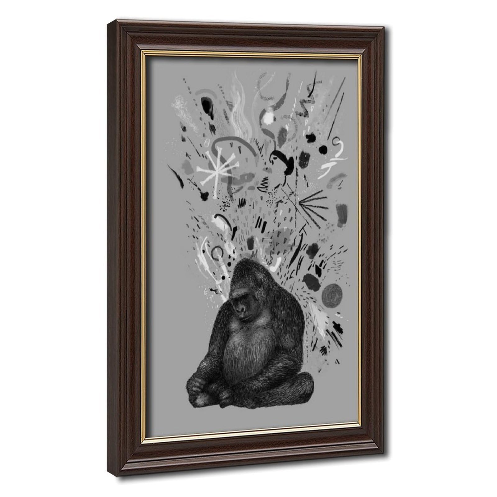 Bareronor Moody Gorilla Poster Canvas Poster Bedroom Decor Landscape Office Room Decor Gift 20" L X 30" W