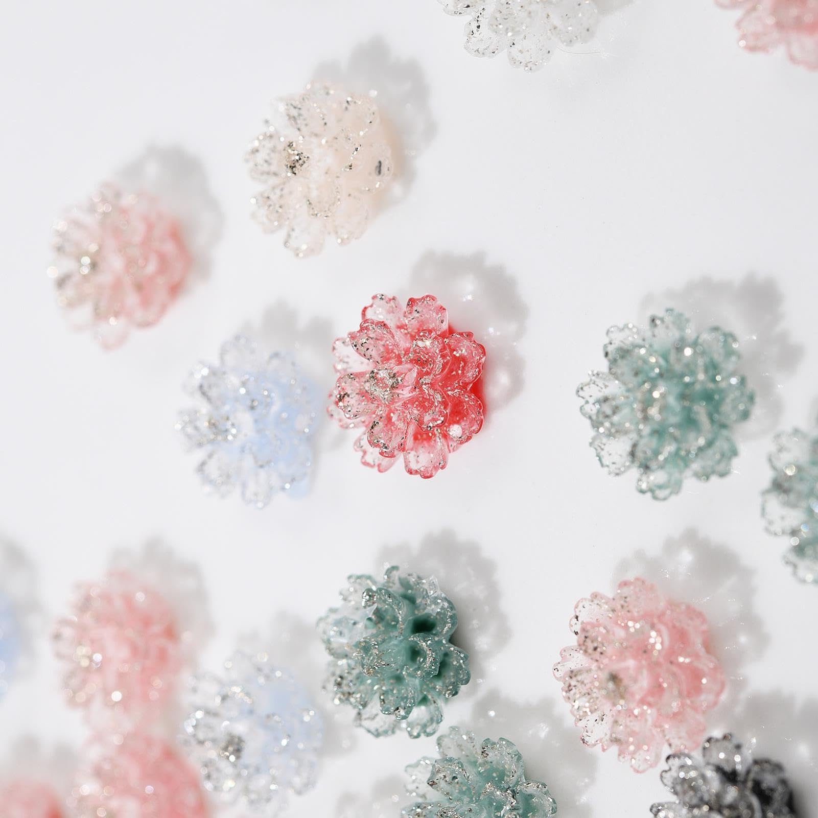100 Nagelcharms Mit 3D-Blumen – Bunte Hibiskus Design, Resin-Dekosteine Für Maniküre & DIY