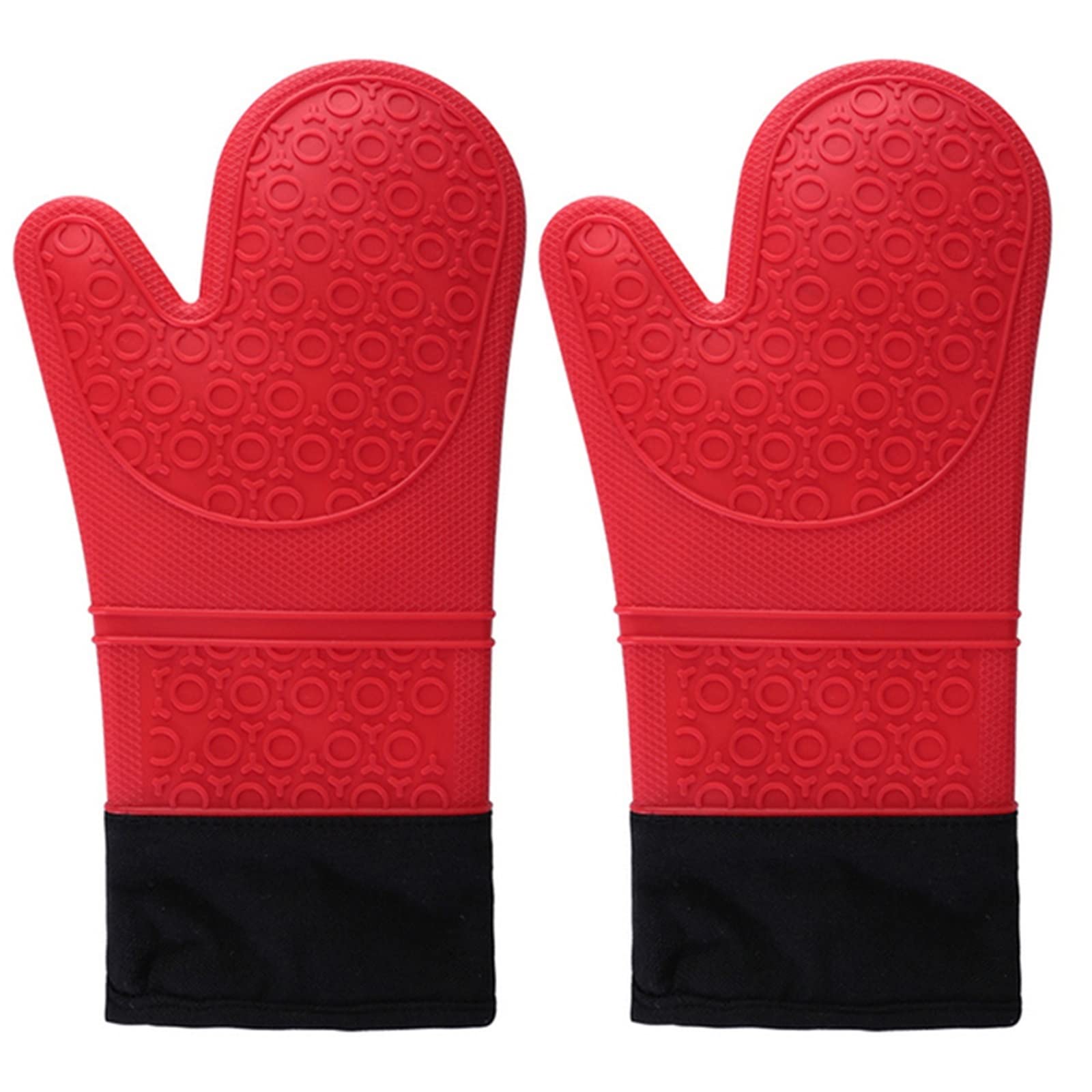 Guantes de horno de silicona resistentes al calor, guantes de cocina antideslizantes para barbacoa, profesionales con forro interior suave, máxima protección de cocina