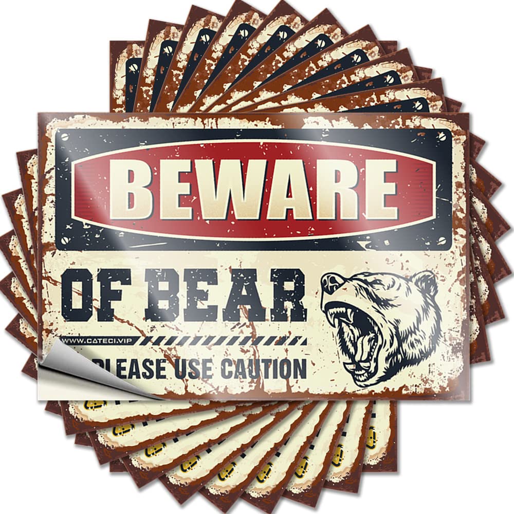 Lettering Sticker - Half Helmet Bear Warning for Diatomaceous Funny Home Decor(8X12CM)