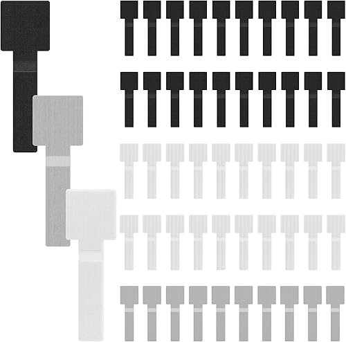 Miniatura 9 de NiHome Juego de organizador de cables con 12 clips de silicona y 50 lazos de , soportes de cables autoadhesivos para escritorio, pared, TV, PC,