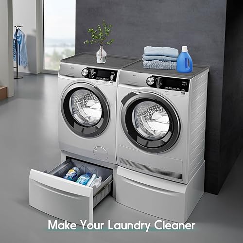 Miniatura 2 de UFIZZY 2 fundas para lavadora y secadora para la parte superior, 27 x 27 pulgadas, tapete protector superior antideslizante para lavadora y