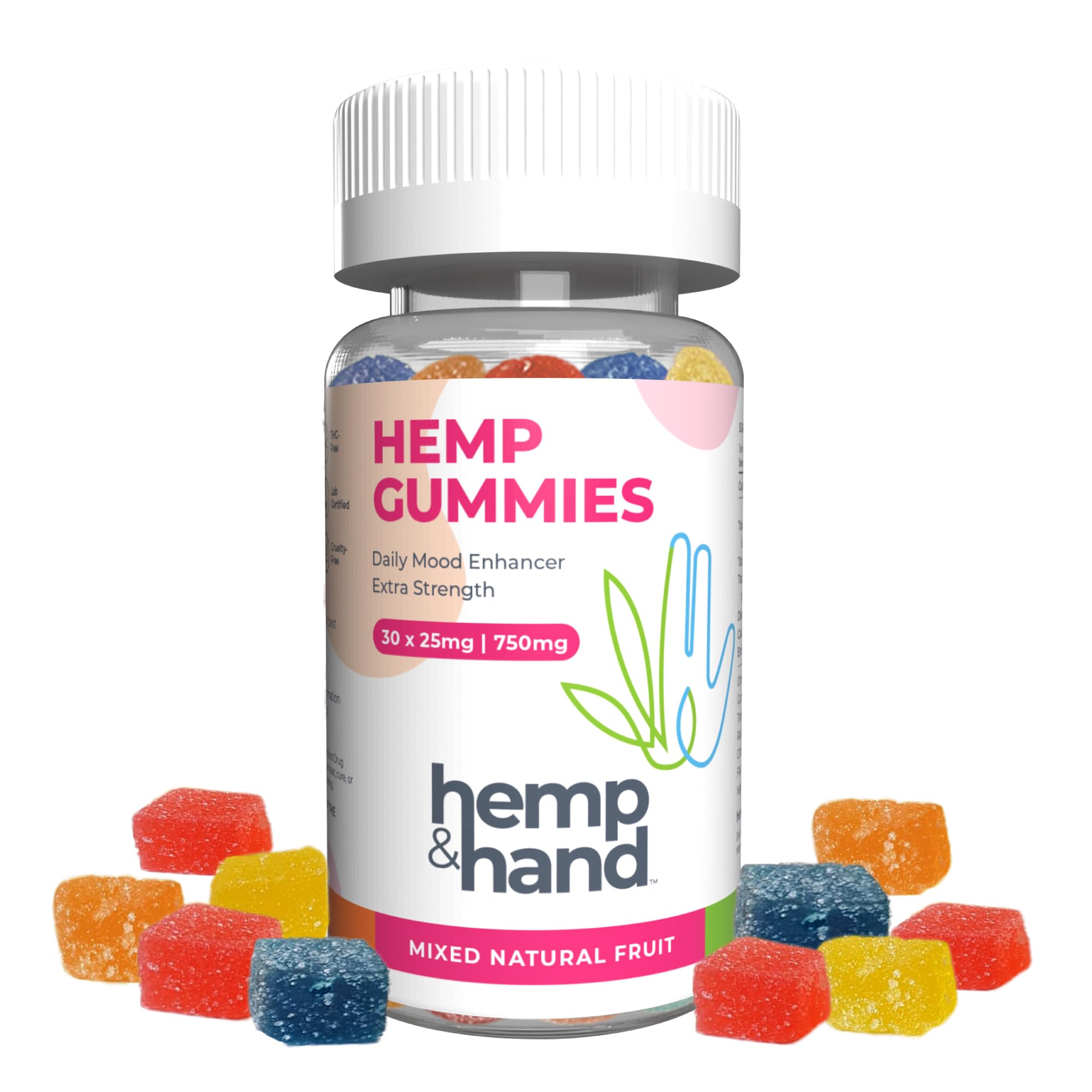 750mg Hemp Gummies - Stress, Inflammation, Natural Pain, Restful Sleep