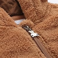 Vista 3 de Ropa de bebé recién nacido, chaqueta de forro polar, ropa neutra con capucha de invierno