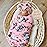 DRESHOW BQUBO Floral Swaddles for Baby Girl Newborn Receiving Blanket with Bow Hat Mittens Wooden Birth Announcement Card Set Baby Floral Print Swaddle Nursery Swaddle Wrap