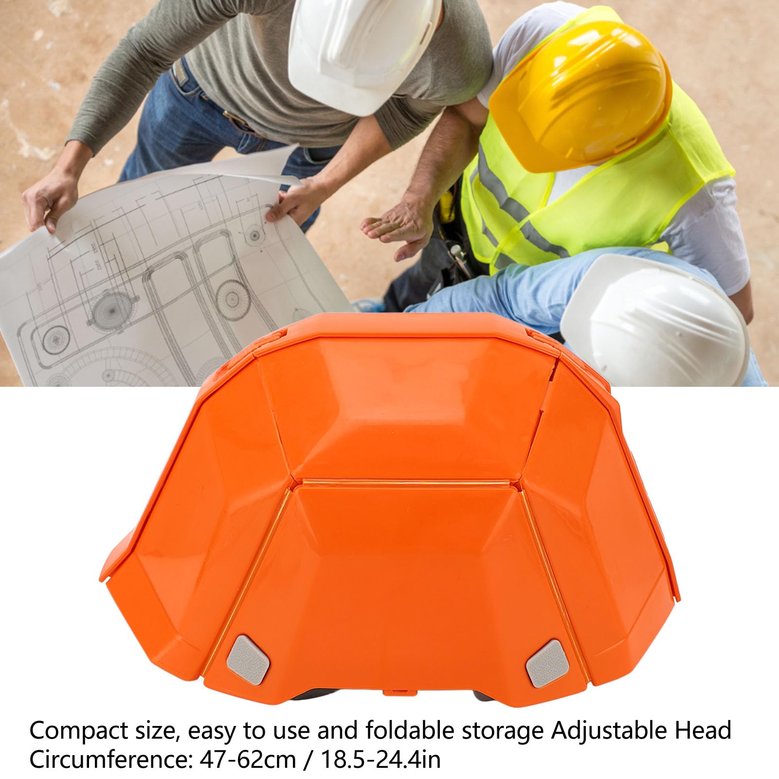 Casco Plegable para Exteriores, Casco De Seguridad Ajustable, Sombrero De Protección para La Cabeza De Plástico, Casco Deportivo Portátil para Montar En Scooter, Trabajo Aéreo, Entrenamiento(Naranja)