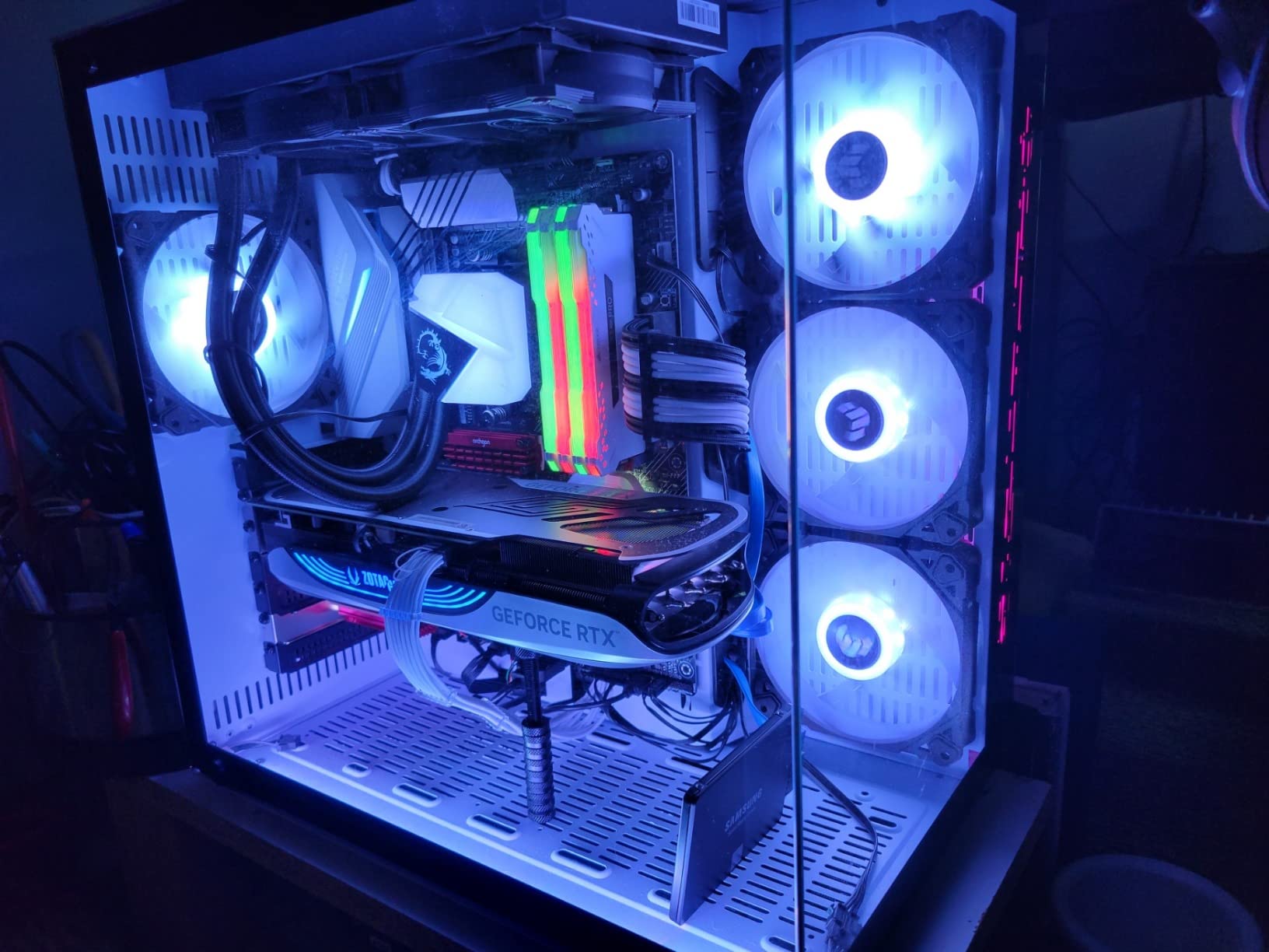 27/mo Finance GIM ATX MidTower Case White Gaming PC Case 2 Tempered Glass Panels & Front