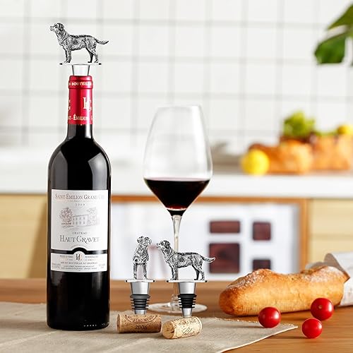 Miniatura 7 de Labrador Retriever - Tapón para botella de vino con forma de perro, champán, bebida, cava y prosecco, regalos divertidos y espumosos (perro labrador)