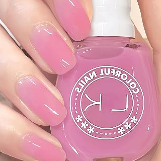 Jelly Pink Nail Polish, Vegan Pink Jelly Gel Polish, Translucent Pink Gel Nail Polish without UV Light Needed, Cruelty Free Clear Pink Gel Polish Long Wearing for Women Girls