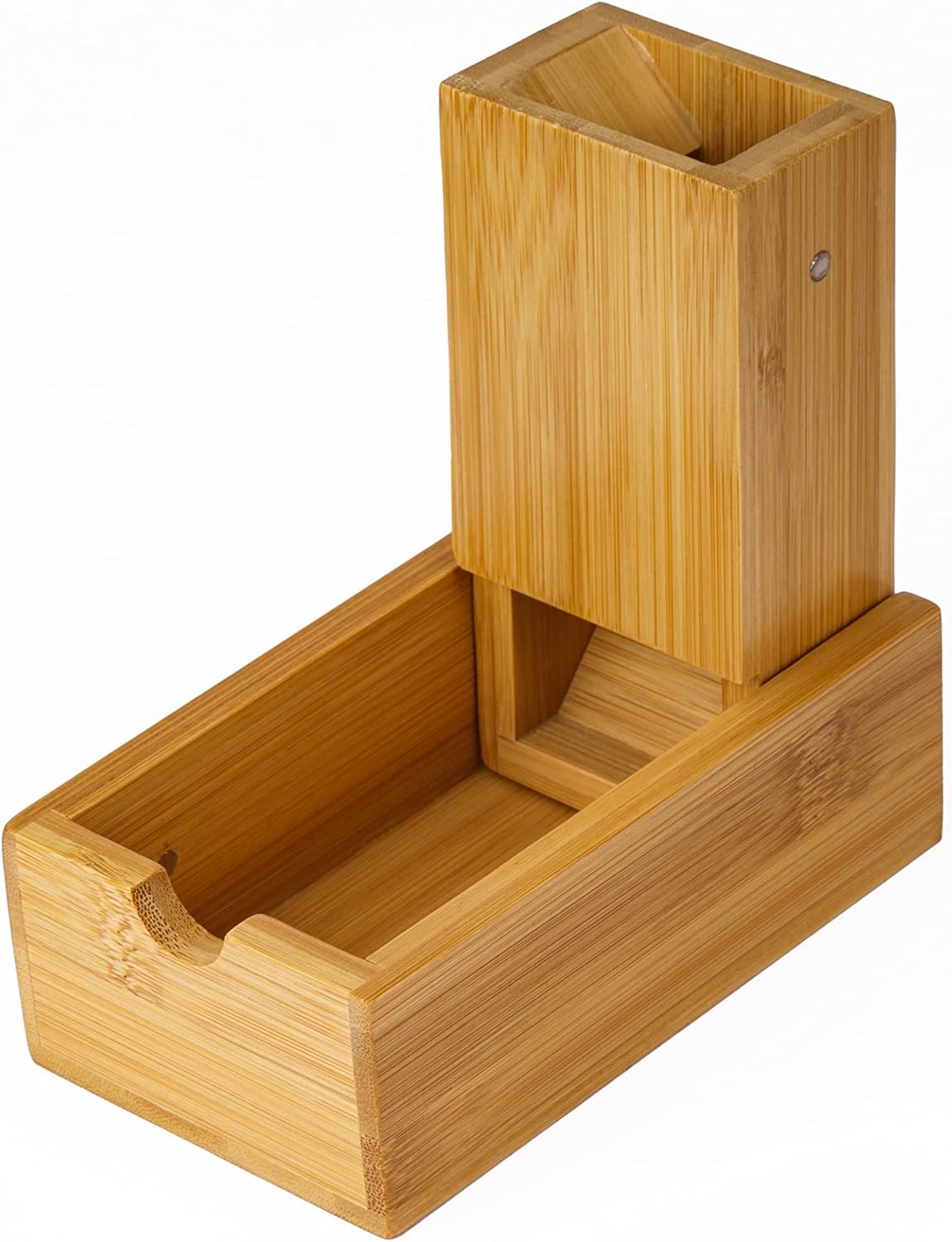 Cusdie Bamboo Dice Tower Foldable Wooden Die Roller Castle Rolling Case for Board Game, D&D, RPG(No Logo)