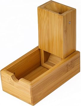 Cusdie Bamboo Dice Tower Foldable Wooden Die Roller Castle Rolling Case for Board Game, D&D, RPGNo Logo