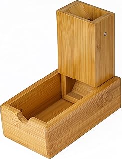 Cusdie Bamboo Dice Tower Foldable Wooden Die Roller Castle Rolling Case for Board Game, D&D, RPG(No Logo)