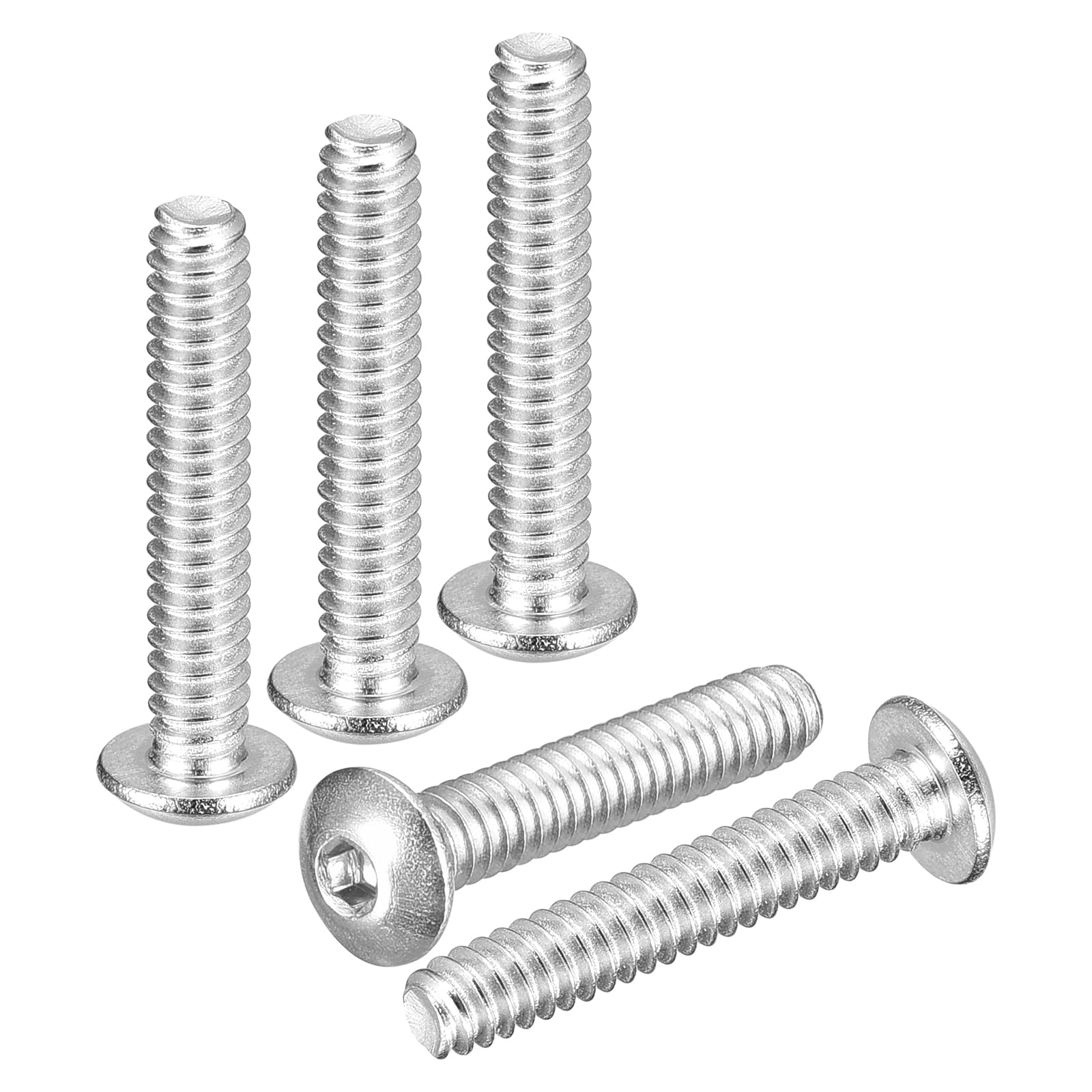 DTGN #4-40x5/8" Button Head Socket Cap Screws - 100Pack - Good for Road Bicycle, Mountain Bike, Auto, Motorcycle - 304 Stainless Steel Whitewashed - Hex Socket Drive Fasteners — image 1