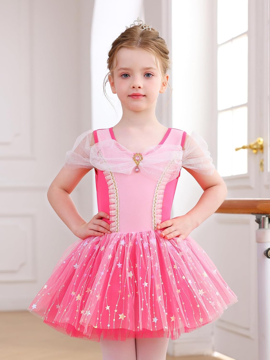Mecceos Ballet Tutu for Girls Ballerina Swan Lake Costume Toddler Leotard Ballet Dance Costumes