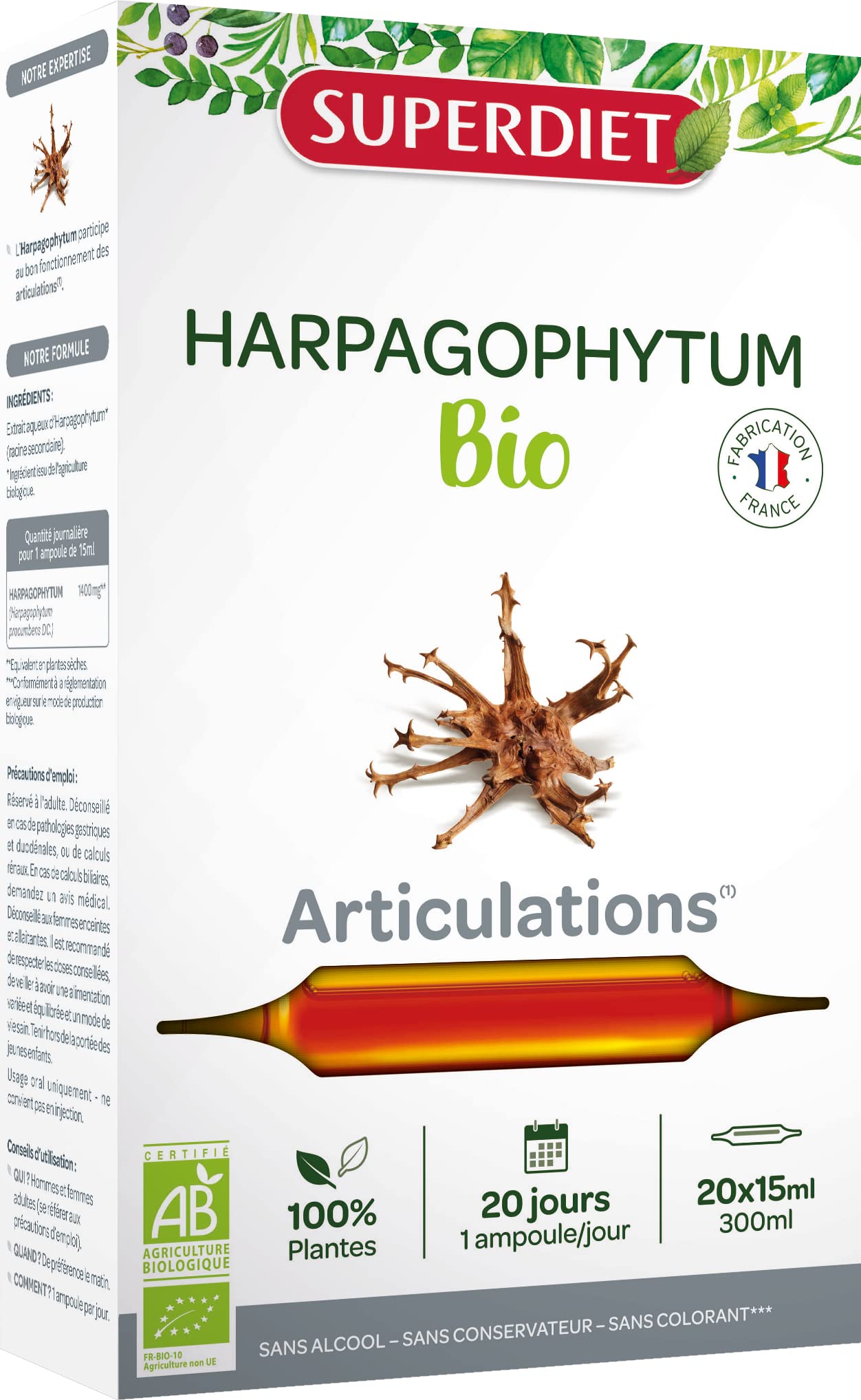 Super Diet Organic Harpagophytum 20 Phials