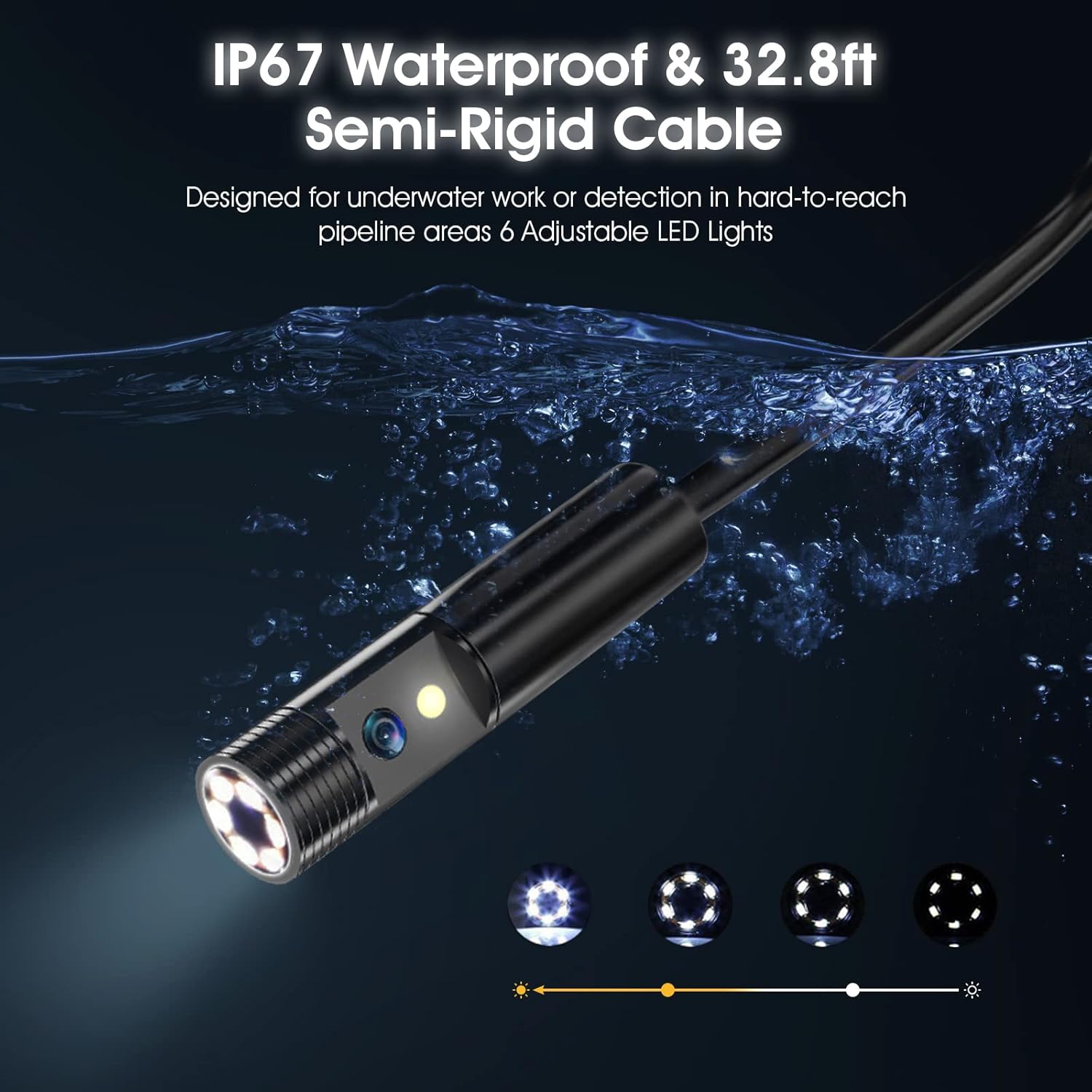 Black Friday 🔥 BTMETER Dual Lens Industrial Endoscope, Inspection Camera Handheld Digital Borescope with Flashlight, 4.3 LCD Screen 8mm IP67 Waterproof Sewer Camera, Detachable Snake Camera- 32.8ft