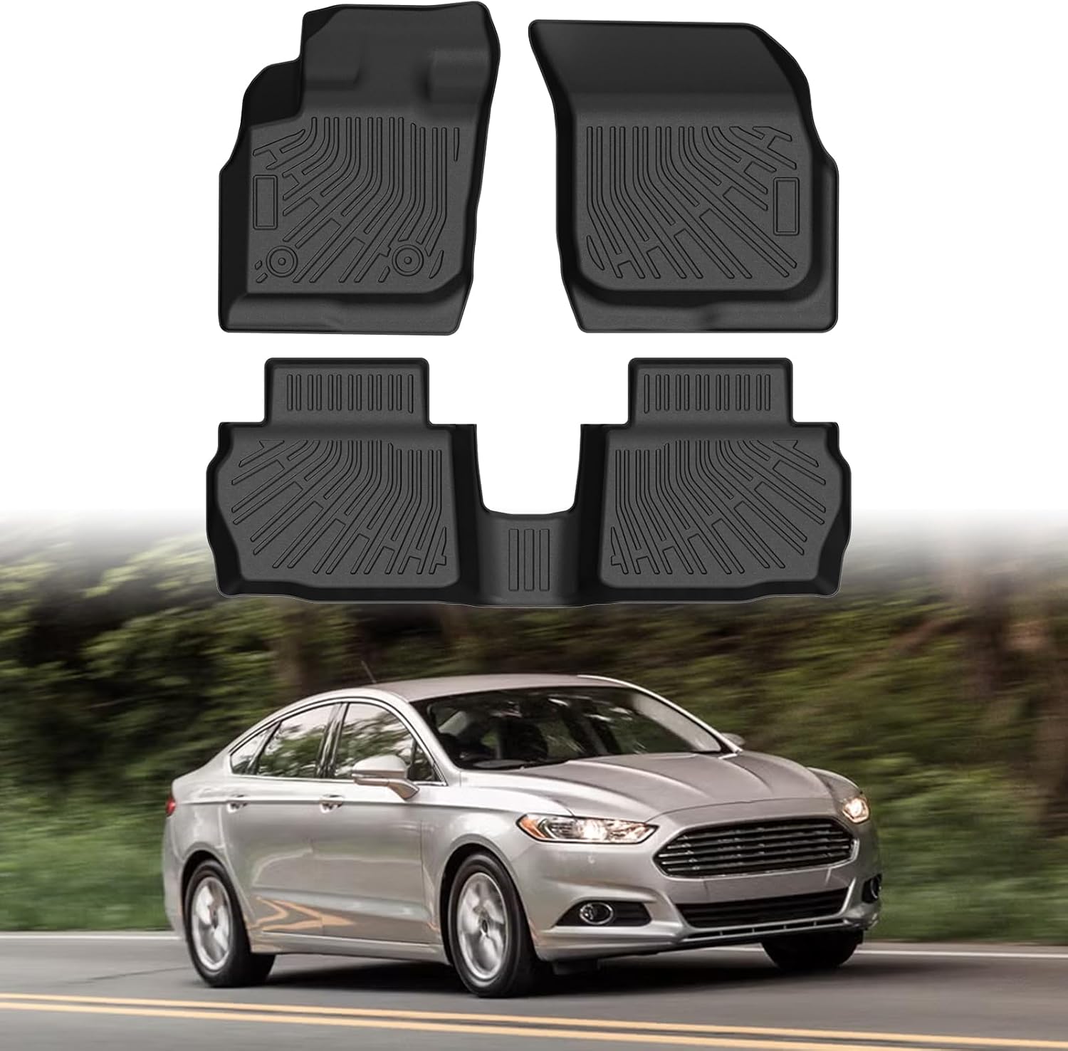 Cartist Floor Mats for Ford Fusion & Lincoln MKZ 2013-2016, All Weather Floor Liners for Fusion Accessories, Heavy Duty TPE Car Mats, Car Accessories
