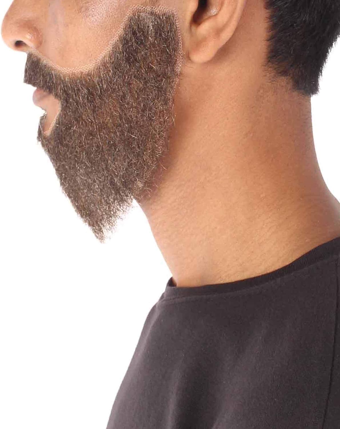 HPO Men's Synthetic Hair Beard Cosplay Facial Hair (Dark Brown)