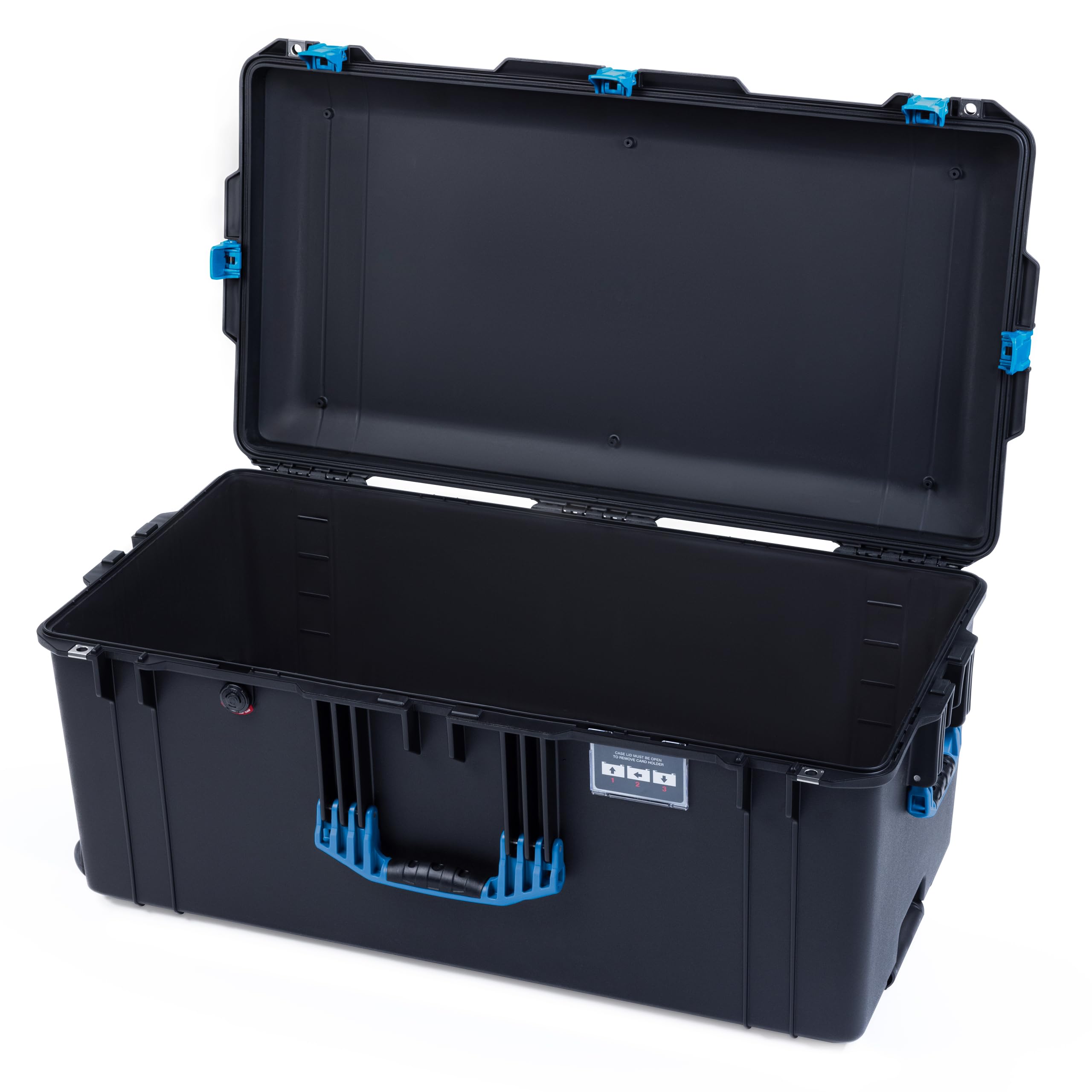 Pelican Air 1646 Case by ColorCase - Black - Large Size Waterproof Case (Case Only) - Blue Handles & Latches