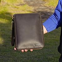 Vista 7 de Polare Full Grain Leather Travel Cable Organizer Case Electronics Accessories Carry Bag with YKK Zippers Tech Storage Bag for Cables, Power Bank