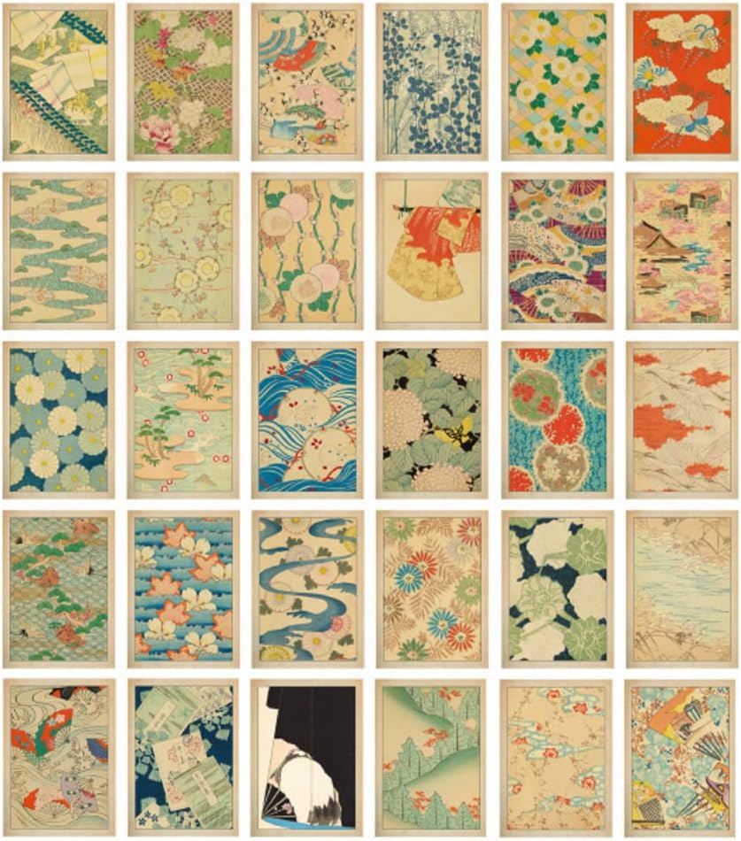 HOSTEESSCHOICE 30 Vintage Art Postcards by Japanese Artist Korin Furuya - Sea Scenery Famous Paintings, 4x6 Inches Set