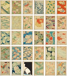 HOSTEESSCHOICE 30 Vintage Art Postcards by Japanese Artist Korin Furuya - Sea Scenery Famous Paintings, 4x6 Inches Set