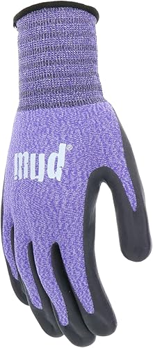Miniatura 3 de Mud Grip Women's Nylon Seamless Knit Shell Water Resistant Dotted Nitrile Palm Gardening Gloves