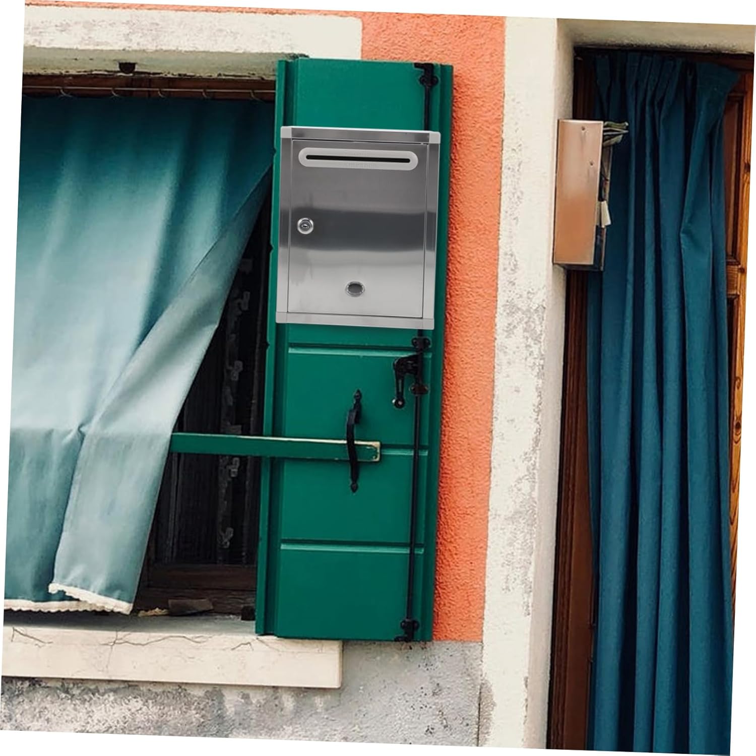 Stainless Steel Mailbox White Outdoor Wall Mount Letter Box Proof Mailbox