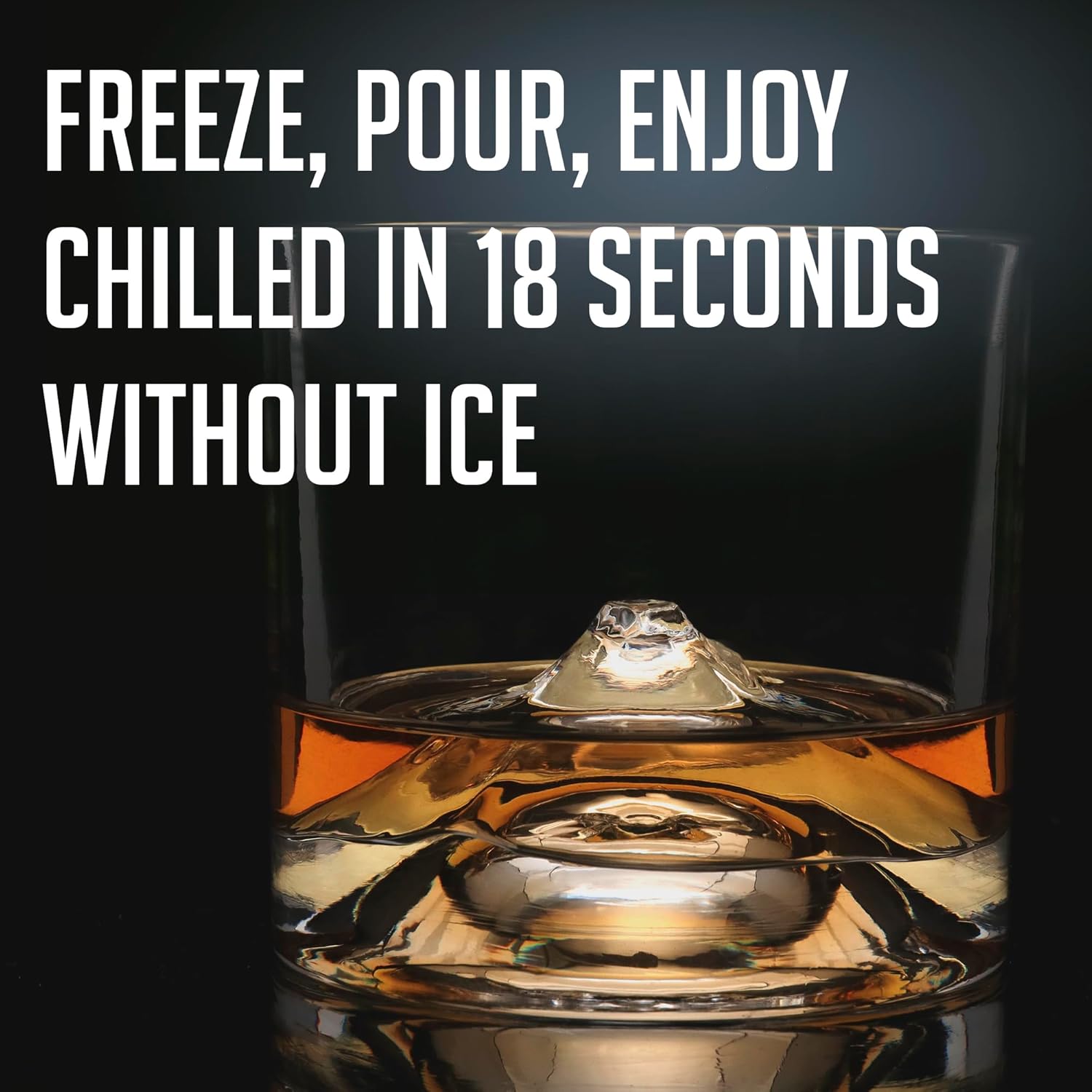 LIITON Mount Fuji Heavy Crystal Whiskey Glasses Gift Set of 2, Thick Freezable Bourbon Glass 1lb Each, Premium Valentine Gifts For Men, Frozen Crystal Chills Cocktails, 10 oz - Image 5