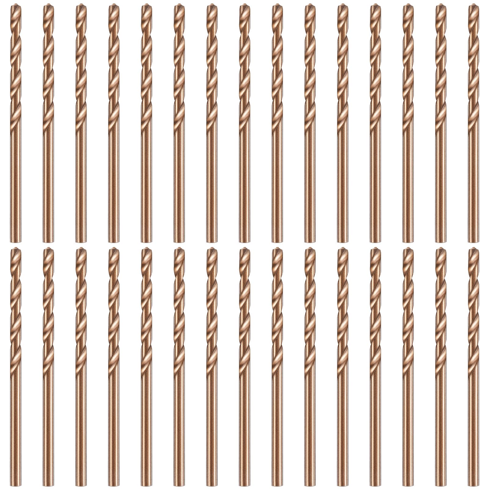 Mudder 30 Pieces 1/8" Drill Bit M35 High Speed Steel Twist Cobalt Drill Bit Set for Hardened Metal Stainless Steel Cast Iron Woodwork Plastic (1/8
