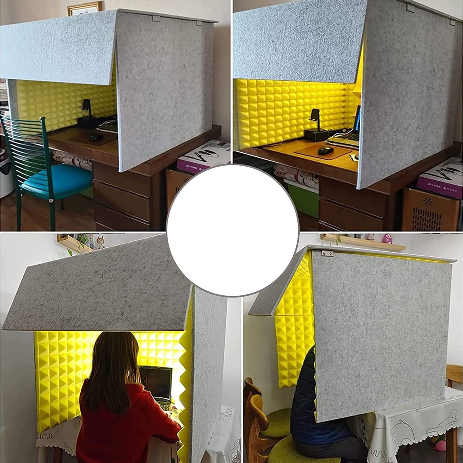 Divisorio desktop per cabina insonorizzata con pannello superiore portatile recinzione da studio per musica Home Office & Camera da letto Riduzione del rumore Soluzioni acustiche