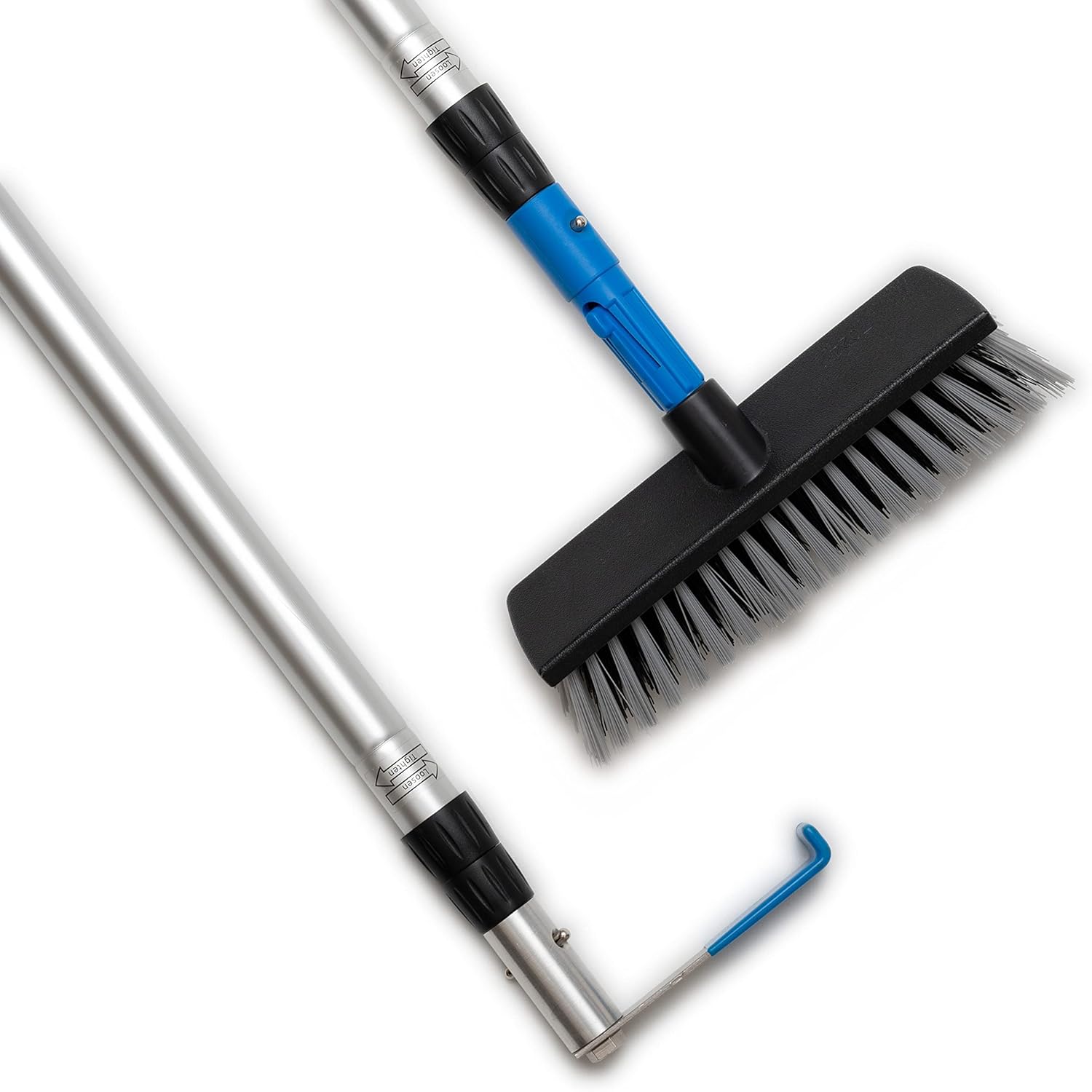 GRAB-IT 6 ft Truck Cargo Retriever | Heavy Duty Grabber Reach Tool - 110 Pound Pull | Includes Vehicle Debris and Snow Broom | Rust Resistant Aluminum and Stainless Steel (Pole, Hook & Broom)