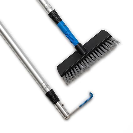 GRAB-IT 6 ft Truck Cargo Retriever | Includes Vehicle Debris and Snow Broom | Heavy Duty Reach Tool | Rust Resistant Aluminum and Stainless Steel