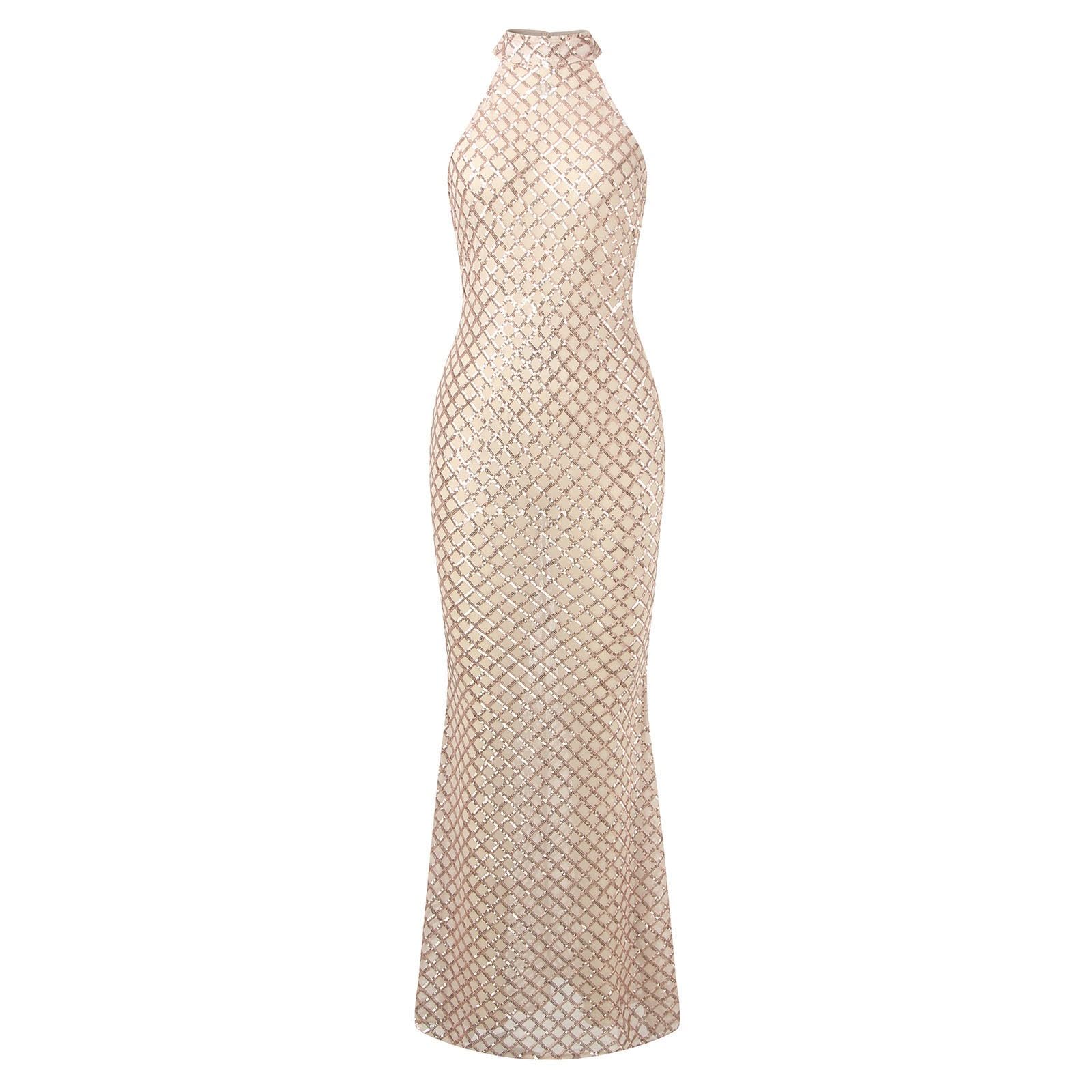Vestito Donna Elegante Vestiti Cocktail Vestito Estivo Donna Sexy Schiena Nuda Nightclub Sera Europa America Caldo Paillettes Abito per Festa Prom