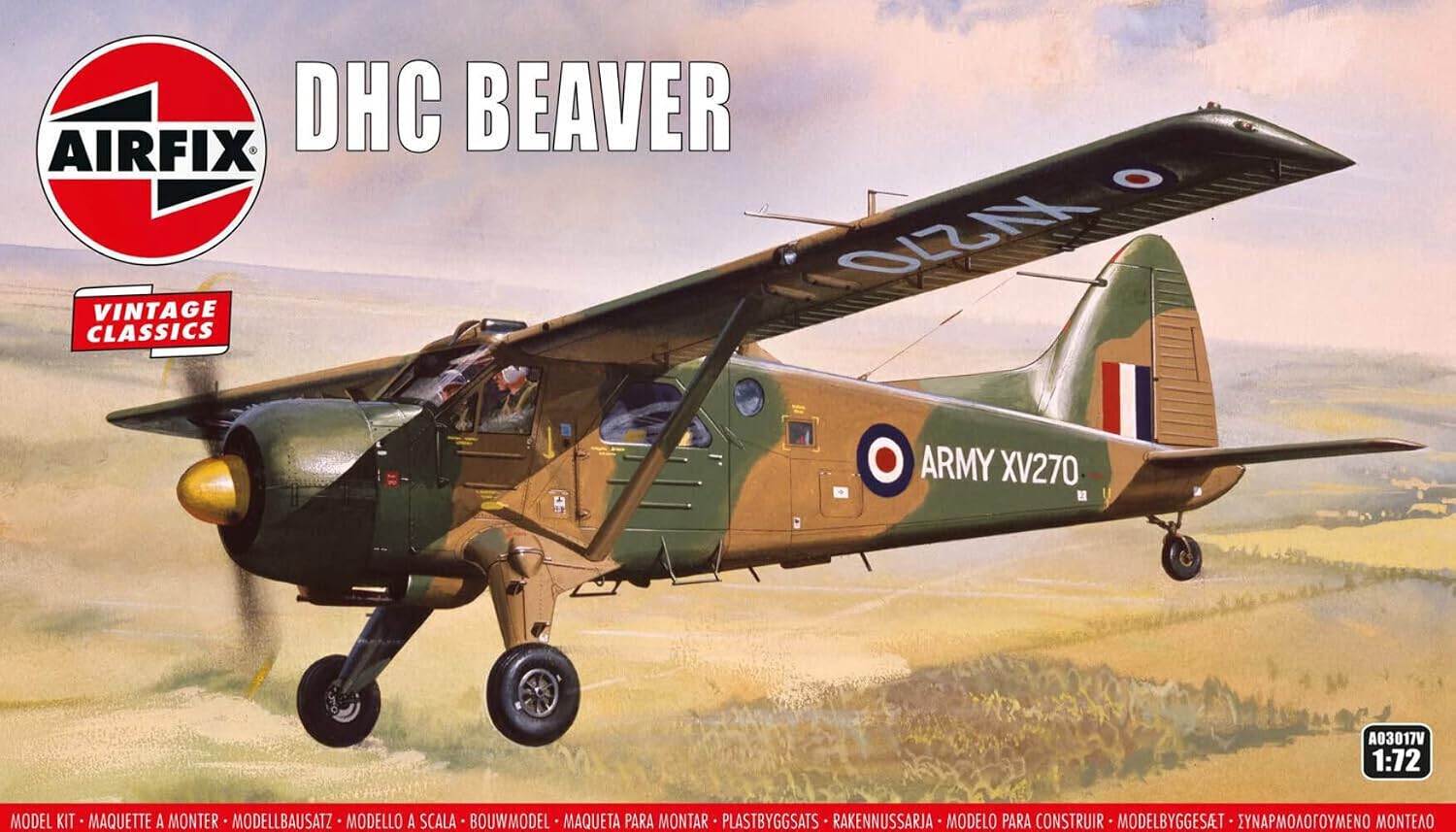Airfix Vintage Classics de Havilland DHC Beaver 1:72 Military Aviation Plastic Model Kit A03017V